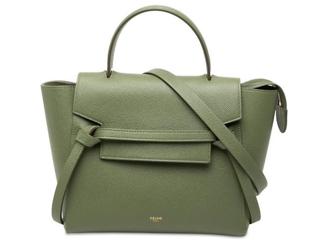 Belt Bag Céline Bolso cinturón Celine de piel de ternera micrograneada verde Verde oliva