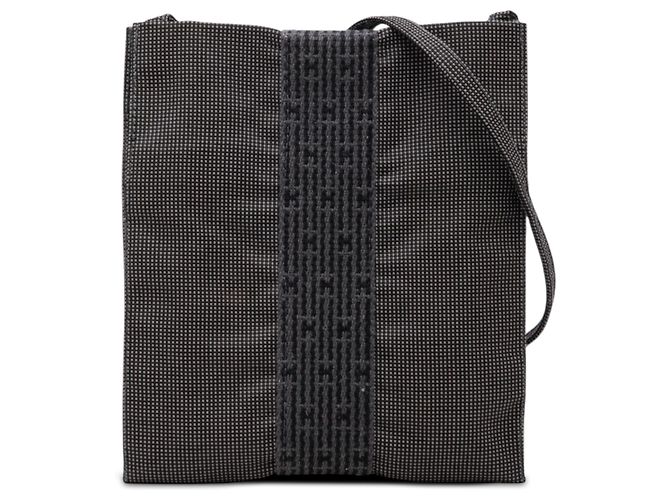 Pochette Herline Hermès en toile grise Marron