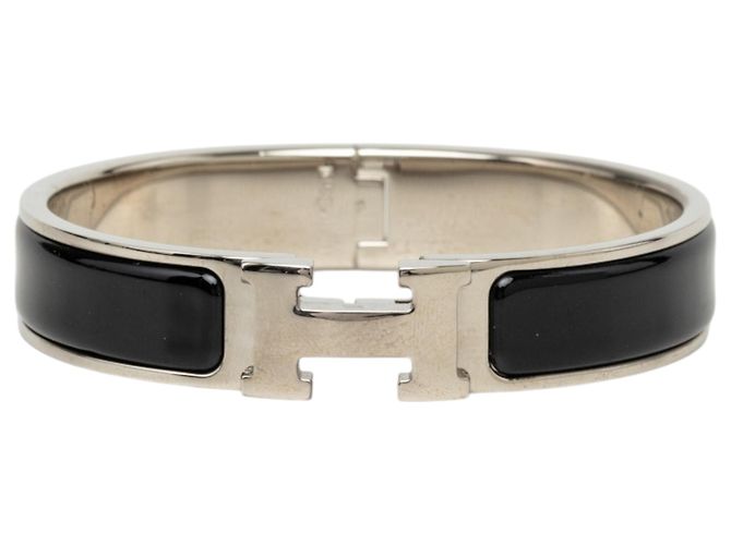 Hermès Clic H Armband PM schmal, Emaille Schwarz