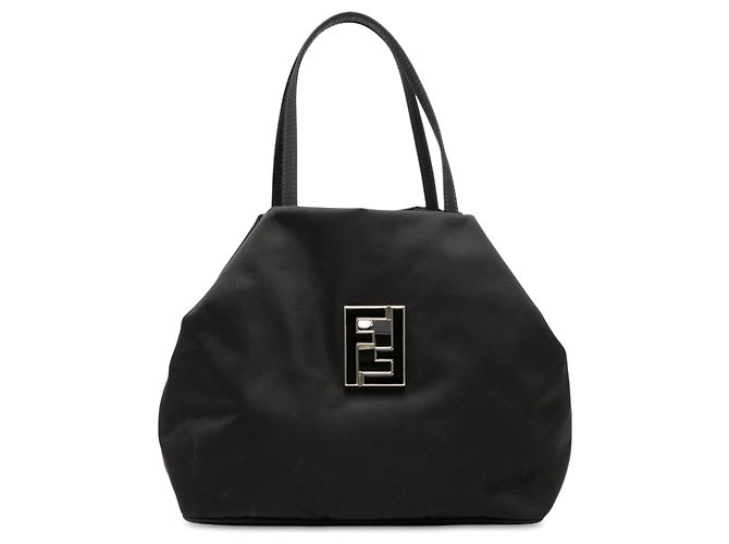 Fendi Handtasche aus schwarzem Nylon FF
