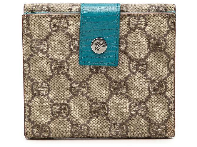 Cartera compacta Gucci Beige GG Supreme