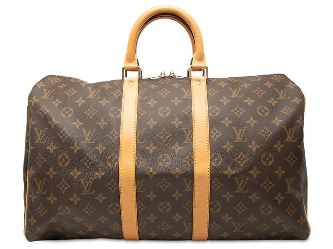 Louis Vuitton Brown Monogram Keepall 45 Marrom