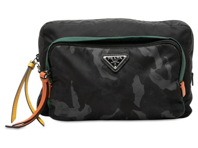 Pochette Prada en Tessuto Camouflage Noir