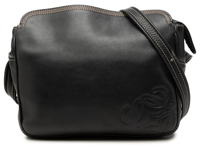 Borsa a tracolla Anagram LOEWE in pelle nera Nero