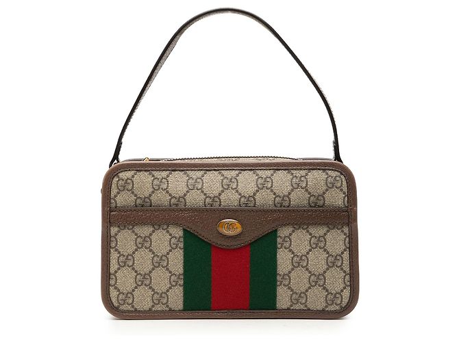 Borsa Gucci Beige Small GG Supreme Web Ophidia Top Handle Bag