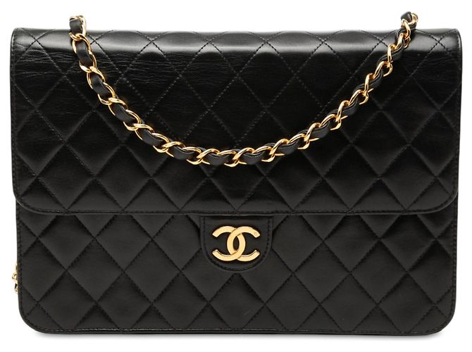 Chanel Black Medium CC Quilted Lambskin Single Flap Preto