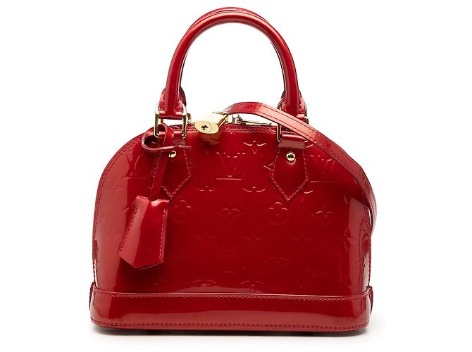 Louis Vuitton Red Monogram Vernis Alma BB Roja
