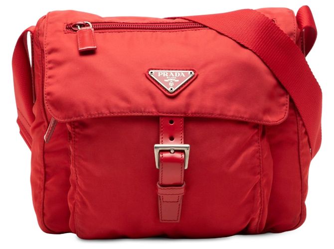 Borsa a tracolla Prada Red Tessuto Zip Buckle Rosso