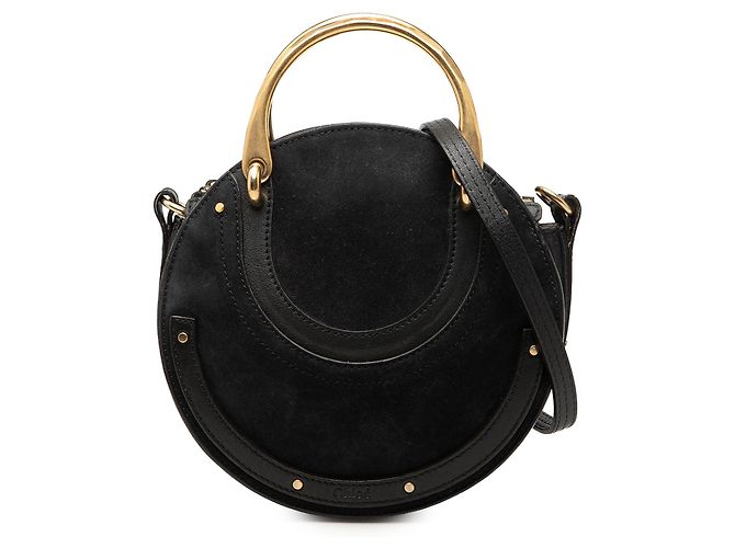 Sac Pixie Chloé petit en daim et cuir de veau noir
