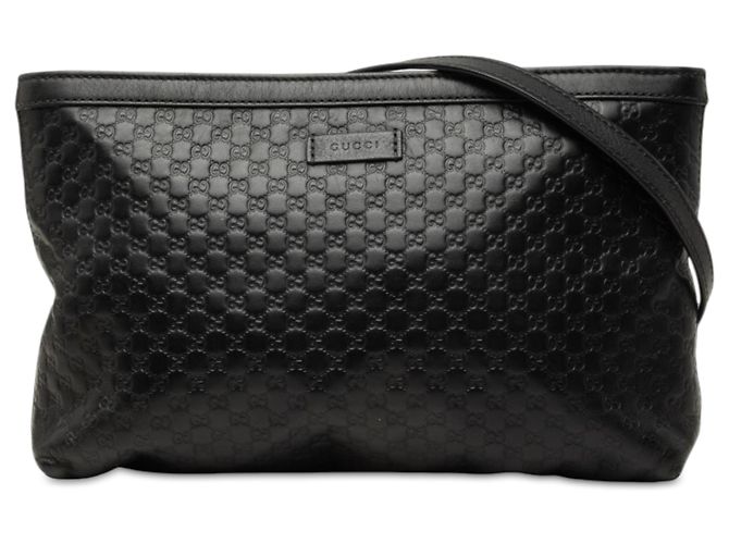 Borsa a tracolla Gucci Black Microguccissima Nero