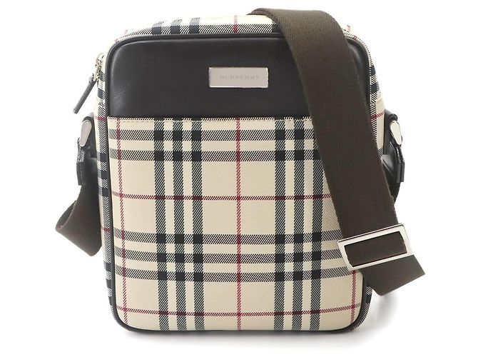 Sac à main épaule Burberry Nova Check Marron Beige