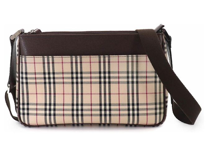 Borsa a tracolla Burberry Nova Check Marrone Beige