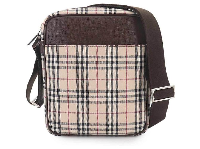 Borsa a tracolla Burberry Nova Check Marrone Beige