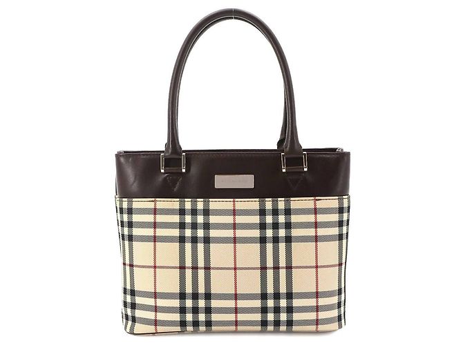 Burberry Nova Check Handbag Beige Dark brown