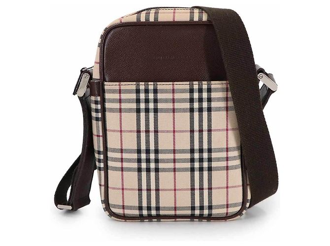 Borsa a tracolla Burberry Nova Check Marrone Beige