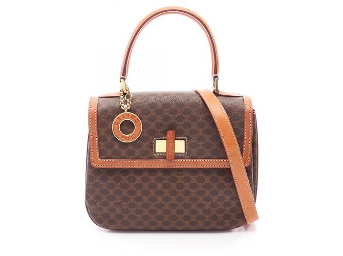 Céline Sac à main 2-Way Celine Macadam Turnlock Marron