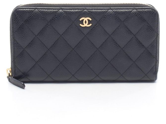 Cartera larga redonda Chanel Matelassé Negro