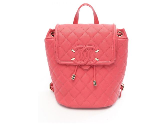 Chanel CC Filigree Matelassé Backpack in Pink
