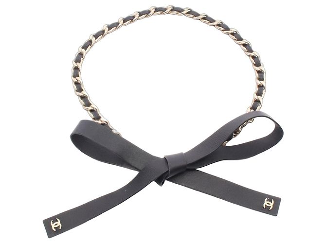 Cinturón de cadena Chanel B20C Coco Mark Negro