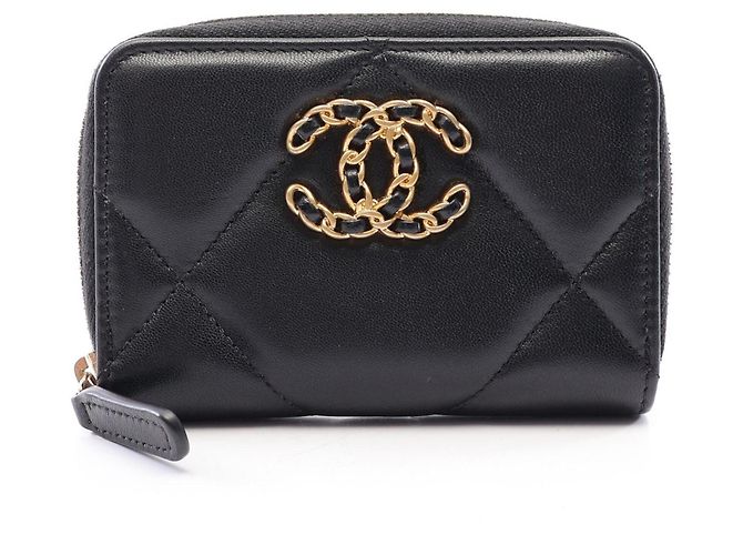 Chanel CHANEL 19 Münzbeutel Geldbörse Schwarz