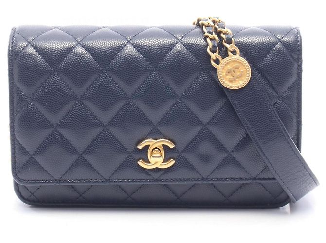 Borsa a tracolla Chanel Matelassé Blu navy