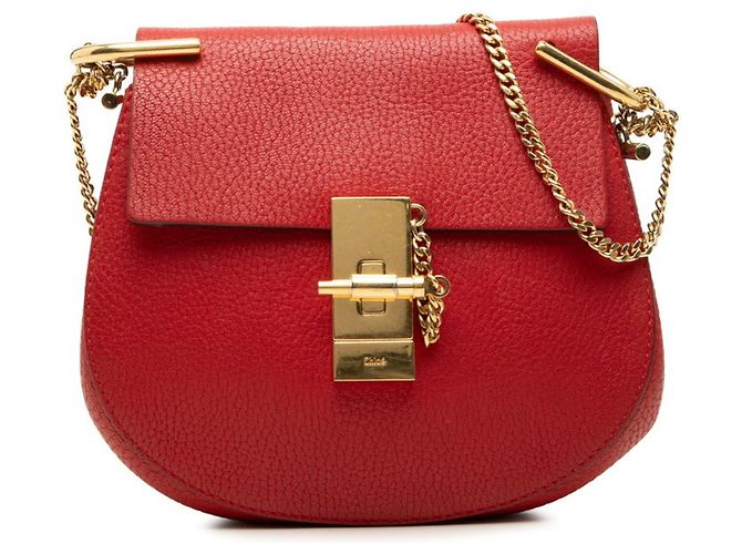 Bolso de hombro Chloé Drew Chain Roja