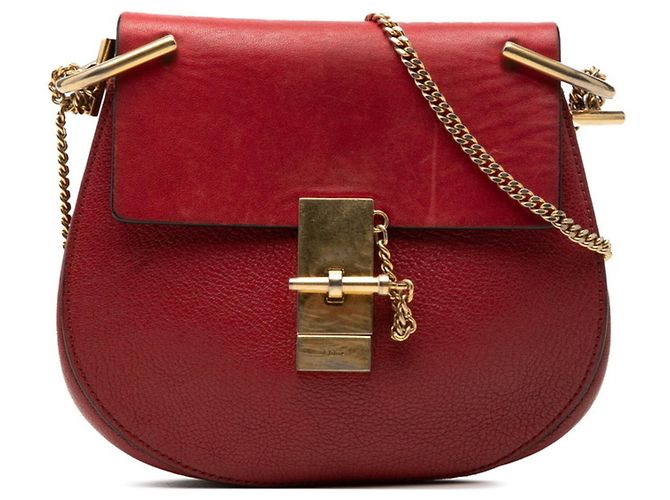 Chloé Drew Chain Shoulder Bag Red