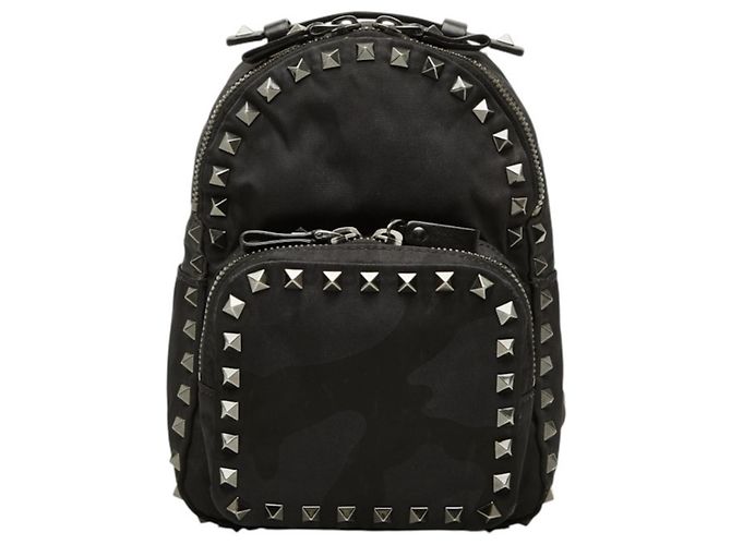 Valentino Rockstud Camouflage Rucksack Schwarz