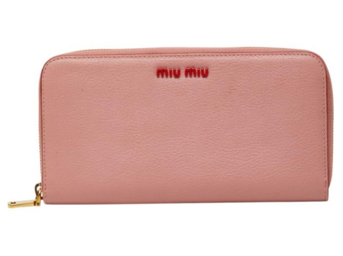 Cartera larga Miu Miu de piel Madras rosa