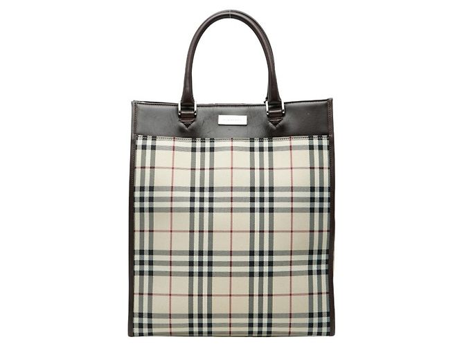 Saco Tote Burberry Nova Check Multicor Bege