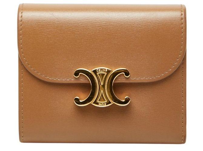 Céline Cartera de solapa Celine Triomphe Small Castaño