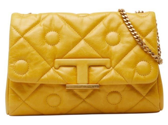 Bolsa de Ombro T-Timeless acolchoada com corrente Tod's Amarelo