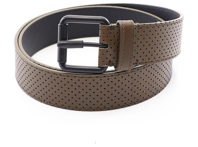 Cinturón de cuero perforado para mujer Bottega Veneta Caqui