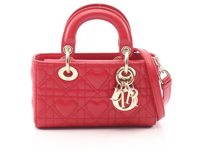 Christian Dior Dior LADY D-JOY Micro Cannage Handtasche Rot