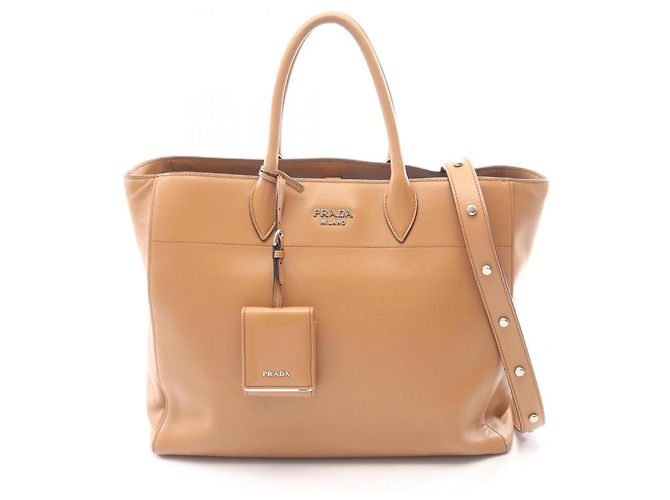 Tote Sac cabas 2-Way Prada CITY CALF Marron