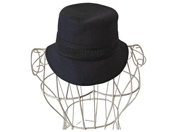 Christian Dior Wool Bucket Hat - Black Navy blue