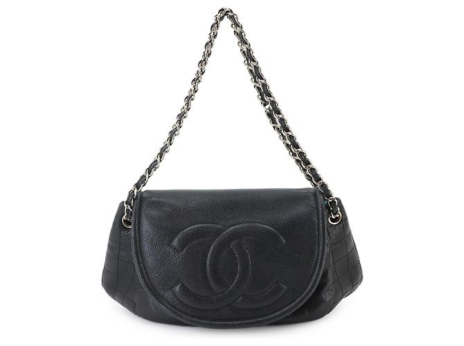 Borsa a tracolla con catena Half Moon di Chanel Nero Argento