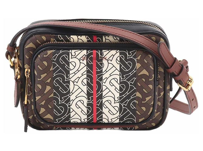 Borsa a tracolla Camera Burberry TB Monogram Stripe Marrone