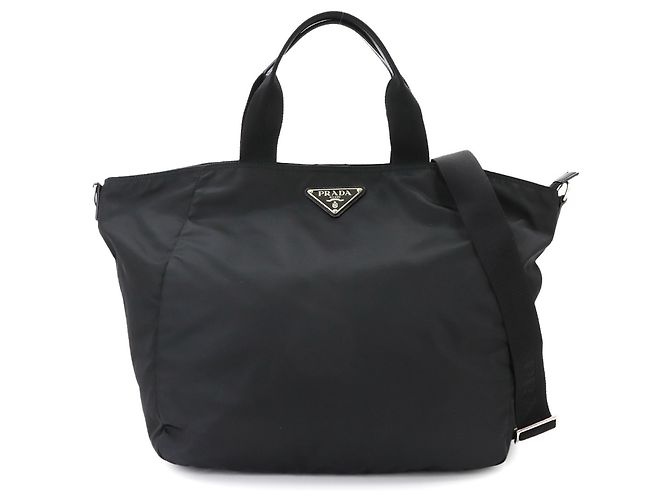 Tote Bolsa de mão e de ombro 2-Way Prada Preto