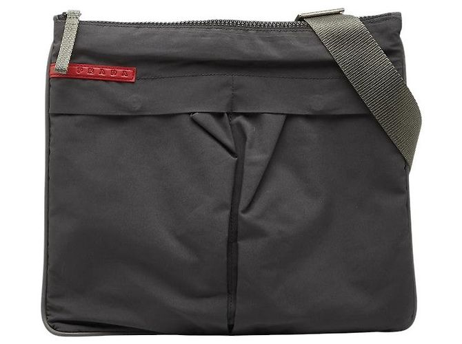 Borsa a tracolla Prada Grigio