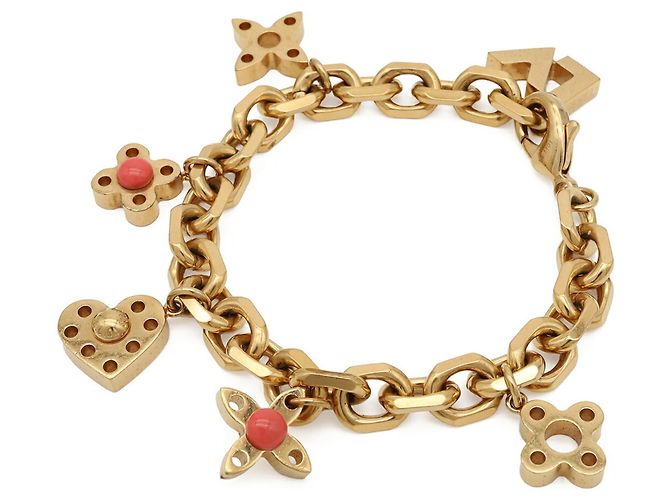 Bracelet à breloques Louis Vuitton Rose Doré