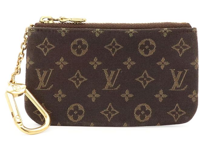Louis Vuitton Monogram Mini Lin Pochette Cle Geldbörse/Münzbeutel Damier ebene