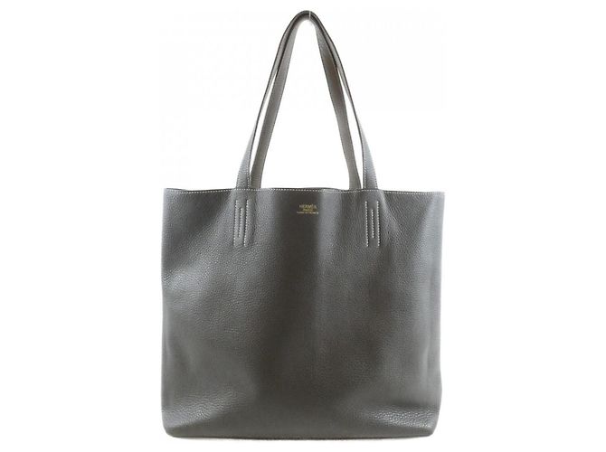 Hermès Bolso Hermes Double Sens Beige Gris pardo