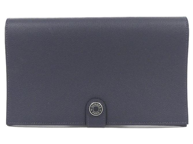 Hermès Hermes Long Bill Wallet in Blue Nuit
