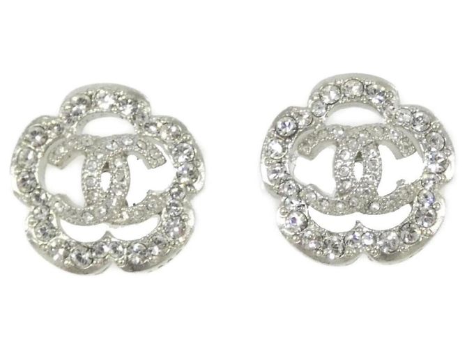 Chanel AB3522 Stud Earrings Silvery