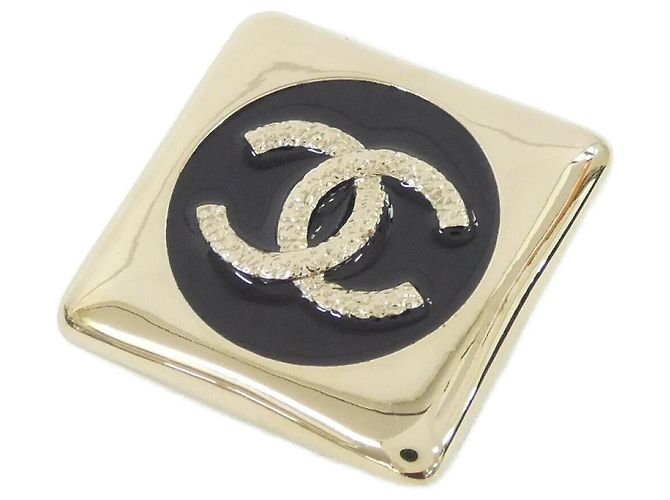 Chanel ABG912 Brosche Schwarz Gold Golden