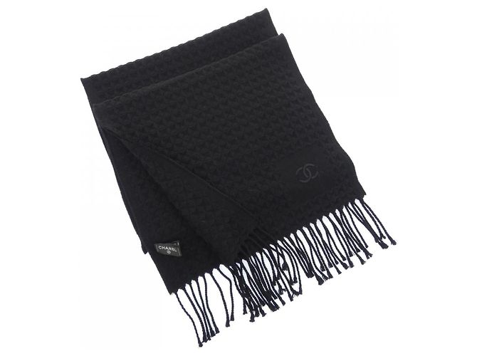 Chanel Black Stole Scarf