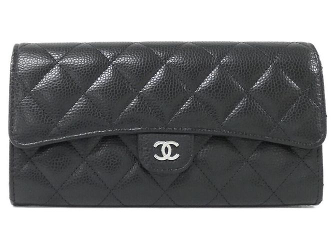 Portafoglio lungo Chanel Timeless Classic Line AP0241 Nero Bordò