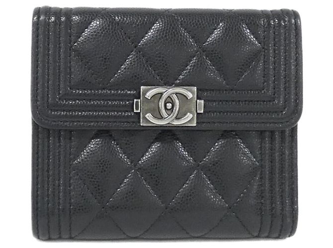Cartera tri-fold Chanel Boy Line 80734 Negro