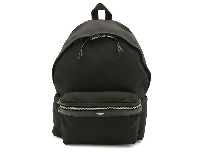 Yves Saint Laurent Canvas Leather Backpack Black